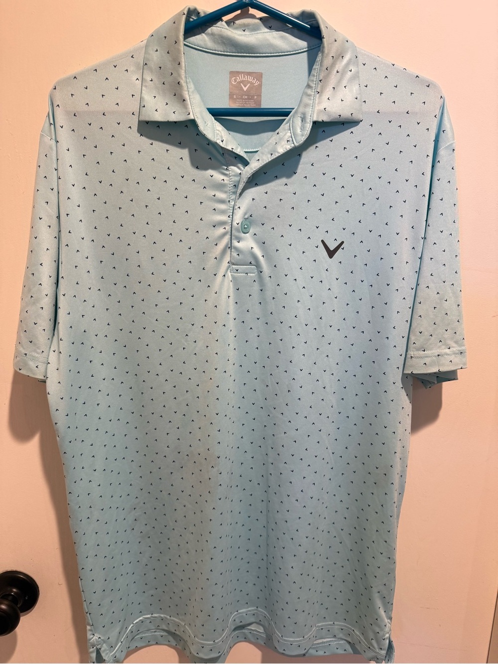 Callaway Light Blue Micro-Print Polo